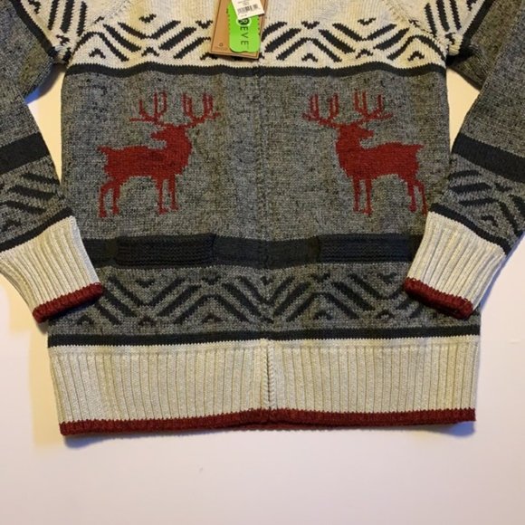🆕 Wind River Grey and Red Knit Zip Up Sweater - Women’s Size Medium - Picture 6 of 9